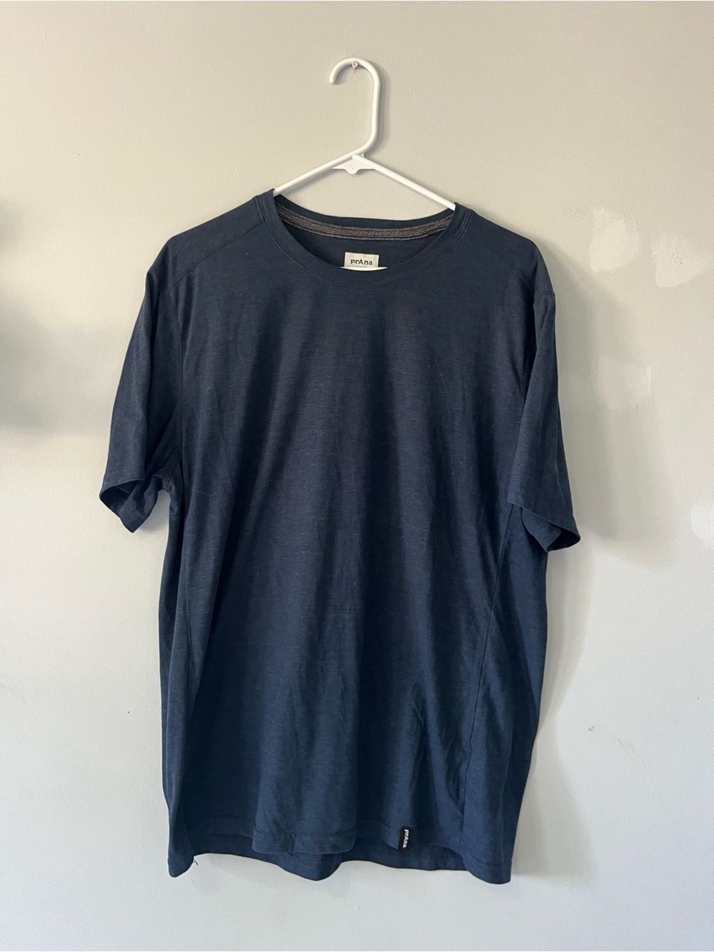 PrAna Short Sleeve Crew Tee in Navy Blue